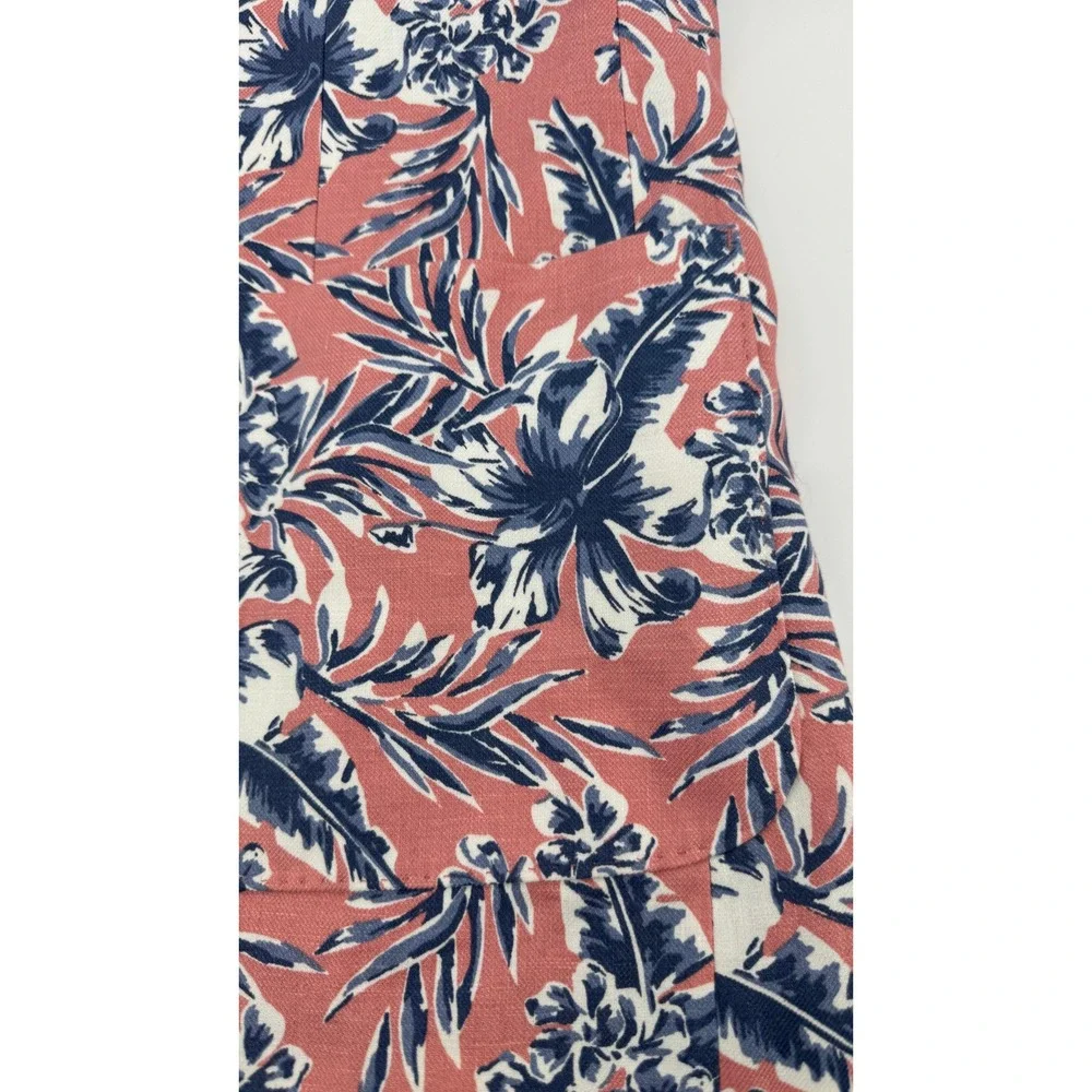 Vineyard Vines Linen Blend Sport Coat Mens 42L Hawaiian Pink Navy Floral Preppy